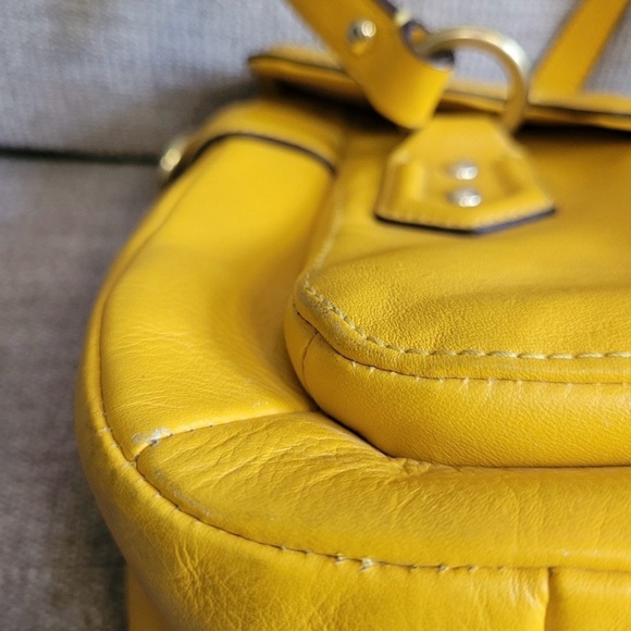 Coach Vibrant Yellow Leather Satchel - Picture 5 of 11